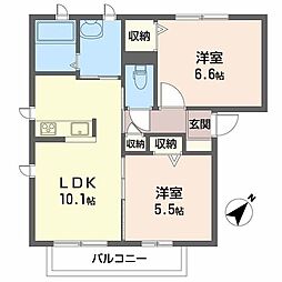 シャーメゾン誠和 2LDKの間取図画像