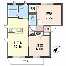 シャーメゾン誠和 2LDKの間取図画像