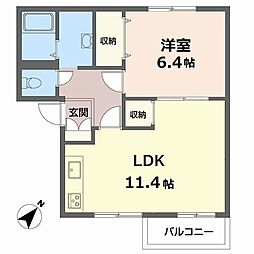 フレグランス 1LDKの間取図画像