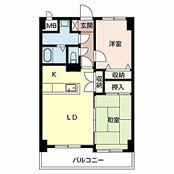 シャルム皇子山アネックス 0105 1階2LDKの間取り
