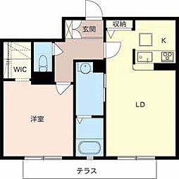 ｂｒｉｇｈｔ　ｂｌｕｅ 1階1LDKの間取り