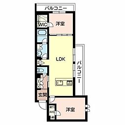 アリビオ　エスパシオ 2階2LDKの間取り