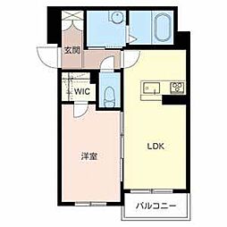 レーヴェエスポワール 1LDKの間取図画像