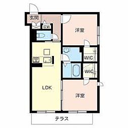 シャーメゾン春日 2LDKの間取図画像