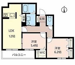 シャーメゾン山本 2LDKの間取図画像