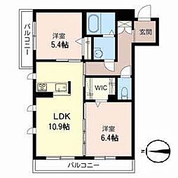 シャーメゾンラフォレェ 2LDKの間取図画像