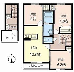 シャーメゾンノースブルーム 3LDKの間取図画像