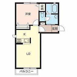 プチ・フォレ 1LDKの間取図画像