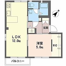 フォーレス沢野南A棟 1LDKの間取図画像