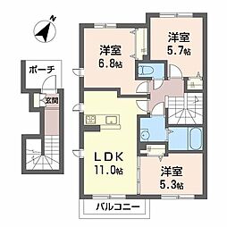 シャーメゾンガーデンズエステートA 3LDKの間取図画像