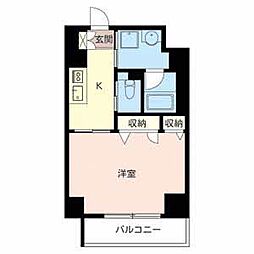 シティポケット 5階1Kの間取り
