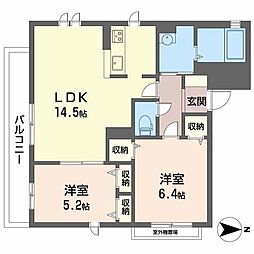 シャーメゾン御幣島 2LDKの間取図画像