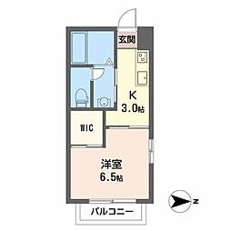 パール有野2 1Kの間取図画像