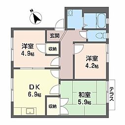 グラン・ファーム 1階3DKの間取り