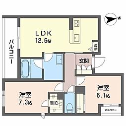 大東市氷野2丁目マンション 2LDKの間取図画像