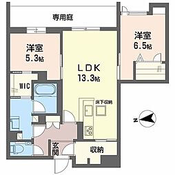 シャーメゾン ケー 2LDKの間取図画像