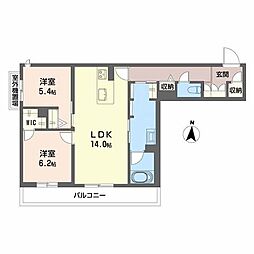 和の杜 江坂 2LDKの間取図画像