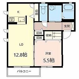 エクセル・シャーメゾン　Ｂ棟 B201 2階1LDKの間取り