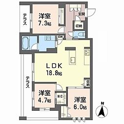 ジョフリエル 3LDKの間取図画像