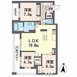 ジョフリエル 0103 1階3LDKの間取り