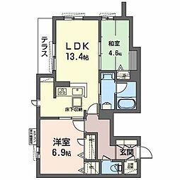 シャーメゾンリーゾス 2LDKの間取図画像