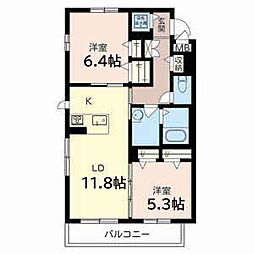 ブランシュール泉 2LDKの間取図画像