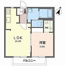 パークハイツさつき 1LDKの間取図画像