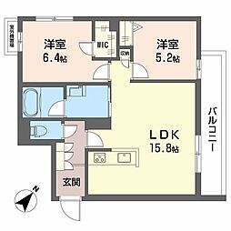 シャーメゾン ペイ ドゥ レーヴ 2LDKの間取図画像