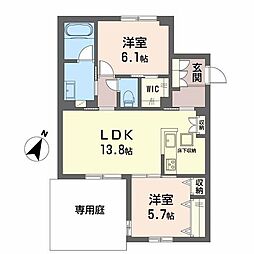 ルミエール勝 みらいエコ対象物件 2LDKの間取図画像