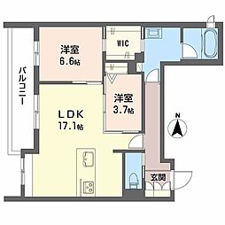 シャーメゾン コート 2LDKの間取図画像