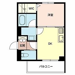 ラポール　北本町 2階1DKの間取り