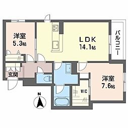 シャーメゾン深江北 0203 2階2LDKの間取り