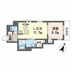 メゾン オピエデュパン 1LDKの間取図画像