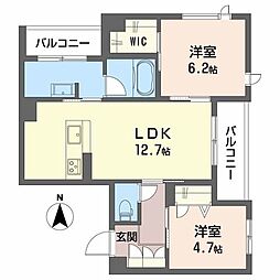 シャーメゾン大晶 2LDKの間取図画像