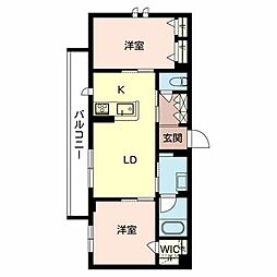 レーヴ・ラ・メール 2LDKの間取図画像