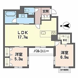 シャーメゾン東雲 2LDKの間取図画像