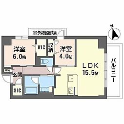 サンエール南堀江 2LDKの間取図画像