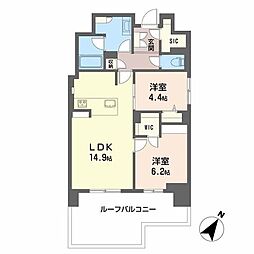 リビエナ グラン 新梅田 2LDKの間取図画像