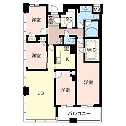 マストタワー安堂寺 27階4LDKの間取り