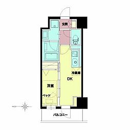 セルン新町 3階1DKの間取り