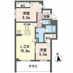 シャーメゾン深翠の杜 2LDKの間取図画像