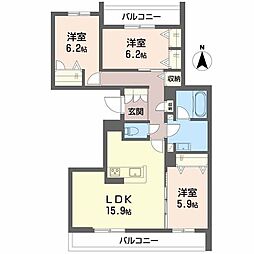 ヒュッゲ コート 3LDKの間取図画像