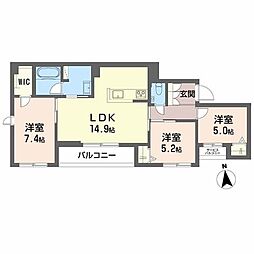 輝 阪南町 3LDKの間取図画像