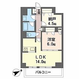 M-style 1SLDKの間取図画像
