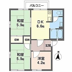 フレグランスロゼ 3DKの間取図画像