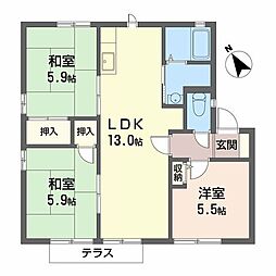 フウルニール・ミー 3LDKの間取図画像