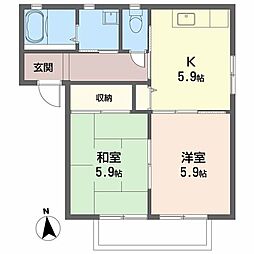 シャーメゾン高松 2Kの間取図画像