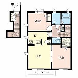 SHAMAISON紀泉 2LDKの間取図画像