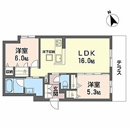 Seaside House 2LDKの間取図画像
