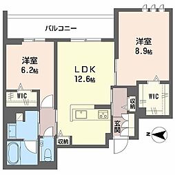 フォレストIII 2LDKの間取図画像
